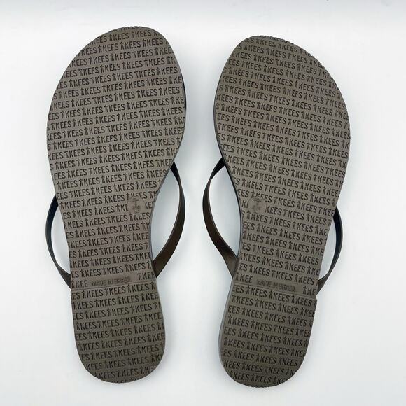 TKEES Womens Lily Square Toe Flip Flop Sandals US 5 B EU 36 Brown Leather NWOB - Picture 13 of 15